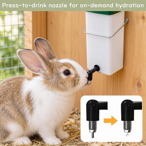 Rabbit Water Bottle 33.8oz, Hanging Small Pet Water Dispenser for Bunny/Guinea Pig in Kuwait