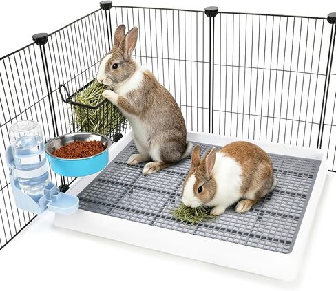 FHTONGE 4 in 1 Guinea Pig Litter Box with Feeder Combo Set for Cage in Saudi Arabia