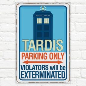 Metal Sign - Tardis Parking Only - Durable Metal Sign - Use Indoor/Outdoor - Makes a Great Home Decor and Gift for Doctor Who Fans Under $20 (8" x 12") in Saudi Arabia
