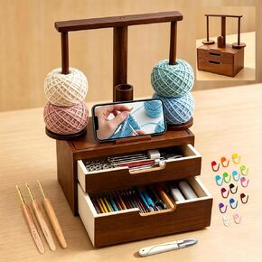 SPOKKI Magnetic Yarn Holder for Crocheting with 2-Layer Storage in Saudi Arabia