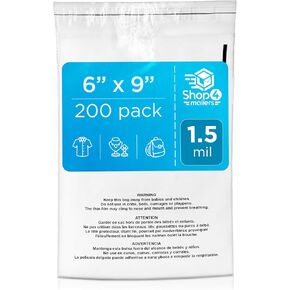6 x 9 Clear Plastic Flat Poly Bags with Suffocation Warning Self Seal Adhesive 1.5 Mil for Business FBA Packaging, Jewelry, Clothes, Prints, Storage – Resealable (500 Pack) in Saudi Arabia