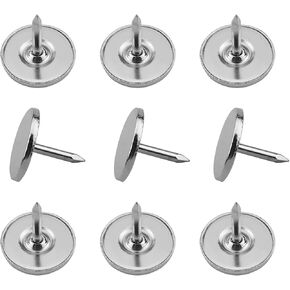 MroMax 60PCS Upholstery Nail Cap Nail 0.63" x 0.98" Flat Head Furniture Decoration Nail Furniture Sofa Headboard Silver in Kuwait
