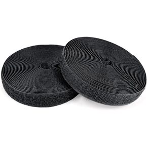 Sew on Hook and Loop Tape 3/4 Inch x 6 Yards Black, Strong Non-Adhesive in Saudi Arabia