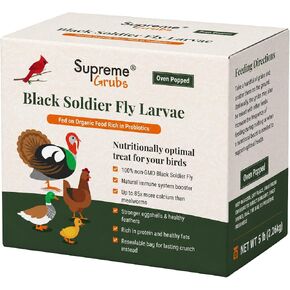 Natural Black Soldier Fly Larvae for Chickens, 85X More Calcium Than Mealworms-High Protein Grub Food Chicken Treats for Hens, Probiotic-Rich Chicken Feed, Calcium-Dense Bird Treat 5lb in Kuwait