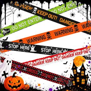 6Pcs Halloween Decor Caution Tape, Total length 120Ft Reusable Warning Tape in Kuwait