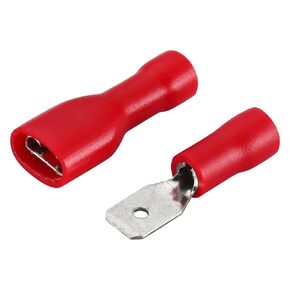 Baomain الأحمر أنثى/ذكر سلك موصل معزول الأسلاك الكهربائية تجعيد الطرفية 22-16 AWG 4.8 x 0.5mm حزمة من 100 in Kuwait