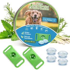 Natural Flea & Tick Dog Collar Tag with 4 Refills - Green in Kuwait