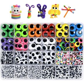 1580PCS Googly Eyes Self Adhesive, Colored Assorted Sizes for Crafts in Kuwait