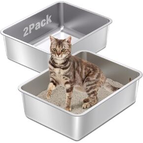 Stainless Steel Litter Box,Metal Cat Litter Box for Kitten in Kuwait