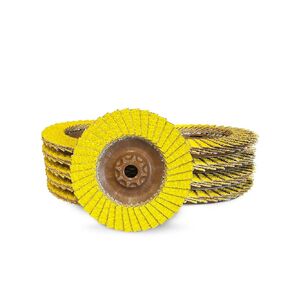 CS Unitec PLANTEX SunFire Ceramic Trimmable Flap Disc, Eco-Friendly Hybrid 40/60 Grit Grinding Wheel, 4.5" Dia, 5/8"-11 Hub, Type 29, Made in Germany, 10 Pack Abrasive Wheels in Saudi Arabia