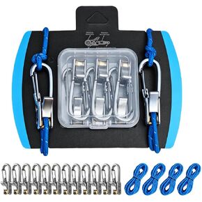 Rope Rollers 12 Pack with Paracord Tensioner Locking Buckle, Cord and Rope Tightening and Cinching Tool, Heavy-Duty Tie Down for Camping Tarps Guy Lines Boating Outdoor,4 Reflective Cord in Kuwait