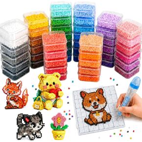 Fuse Beads Kit, 50000pcs DIY Pixel Art Ironing Beads Craft Set in Saudi Arabia