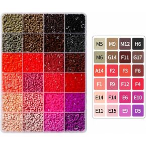 24 Colors 2.6mm Fuse Beads Refill, 7200+ Pieces Mini Melty Beads, 300 Per Color for Pixel Art, Smaller Than the 5mm Standard Size, DIY Craft Designs, Keychains, Ornaments and Handmade Decor (D Color) in Kuwait