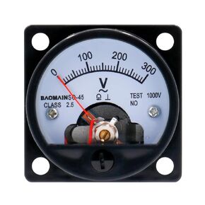 Baomain التناظرية لوحة عداد الفولتميتر مقياس SO-45 AC 0-300V جولة الأسود in Kuwait