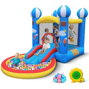 Culaluva Inflatable Bounce House: Jump Bouncer Castle Slide Combo - 7 in 1 for Kids 3-6 - with 370W Blower - for Indoor Outdoor Play in Kuwait