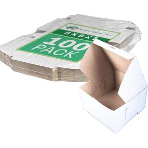SCT White One-Piece Non-Window Bakery Boxes, 8 x 8 x 5, White, Paper, 100/Carton in Kuwait