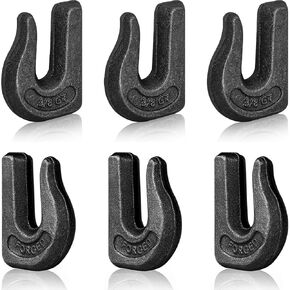 6Pcs Weld-On Chain Hook, 3/8 Inch Grade 70 Clevis Grab Hooks for Tractor Bucket, Heavy Duty Grab Hook Weldable for Chain Pulling and Lifting, Forged Steel Weld Hooks for Rigging/Forklift Trailer in Saudi Arabia