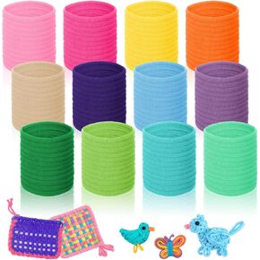1200 Pcs Weaving Loom Refill Loops, 7 Inch Potholder Loops PU Elastic Colorful Loom Rubber Bands Colorful DIY Weaving Craft Bands for Adults, Craft Enthusiasts (12 Colors) in Kuwait