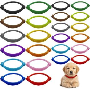 24Pcs Whelping Collars for Puppies, 2 Sizes Adjustable Puppy ID Bands in Kuwait