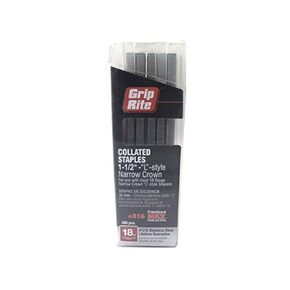 Grip Rite Prime Guard MAXB64912 1-1/2-inch 316 Stainless Steel 18 Gauge “L"-style Narrow Crown Staple, 500 per Belt Clip in Kuwait