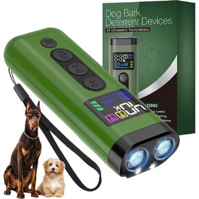 Dog Bark Deterrent Device, 65 FT Range,3X Ultrasonic Bark Deterrent Device & Ultrasonic Dog Trainer - Anti-Barking Device with Color Display, Safe & Effective Alternative to Bark Collars - Green in Kuwait