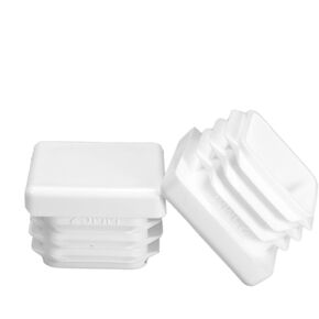 Prescott Plastics 0.75" Inch Square Plastic Plug Insert (50 Pack), White End Cap for Metal Tubing, Fence, Glide Insert for Pipe Post, Chairs and Furniture in Kuwait
