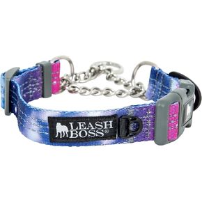 Leash Boss Martingale Collar for Dogs - Steel Chain | Reflective Nylon Dog Collar for Large Dogs, Medium and Small Dogs | No Pull Pet Training Collar Small in Saudi Arabia