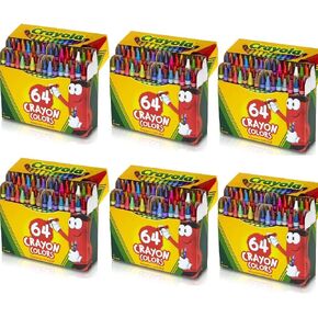 Crayola 6 Pack 64 Ct Crayons (52-0064), Assorted in Kuwait