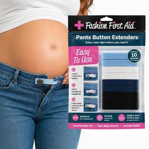 Fashion First Aid Easy Pants Button Extenders, 10 Pack, 4 Color in Saudi Arabia