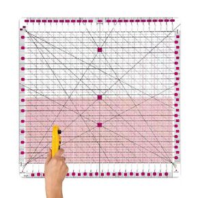 Quilting Rulers 12.5" x 12.5", Clear Acrylic Sewing Rulers, Slotted Quilting Ruler for Precise Fabric Cutting, Patchwork Template Tool for Sewing, Quilting & Crafting in Kuwait