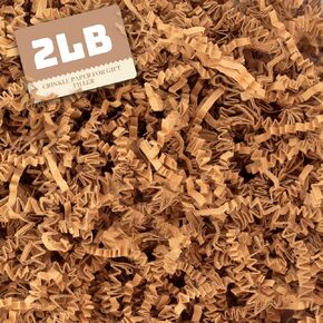 Dayacoco 2LB Crinkle Cut Paper Shred Filler,Shredded Paper For Gift Basket Filler,White Confetti,Crinkle Cut Papers For Gifts Wrapping, Basket Filling, Birthdays, Weddings, Anniversaries-Brown in Kuwait