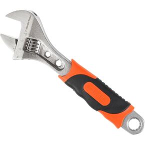 مفتاح ربط قابل للتعديل من Edward Tools Pro مقاس 8 بوصات - تصميم قابل للتعديل من الفولاذ الكربوني - قبضة Crescent Pro لزيادة الرافعة المالية - قفل العرض القابل للتعديل - مقبض مفتاح ربط in Kuwait