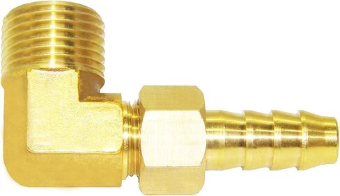 Joywayus Brass Hose Fitting,90 Degree Elbow,5/16" Barb x 1/4" NPT Male Pipe Water/Fuel/Air(Pack of 2) in Kuwait