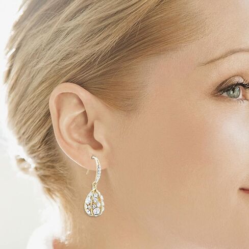 Sterling Silver Dangle Earrings for Women, Handmade 14K Gold Diamond Dangle Earrings, Jewelry Gifts for Women (Silver) in Kuwait