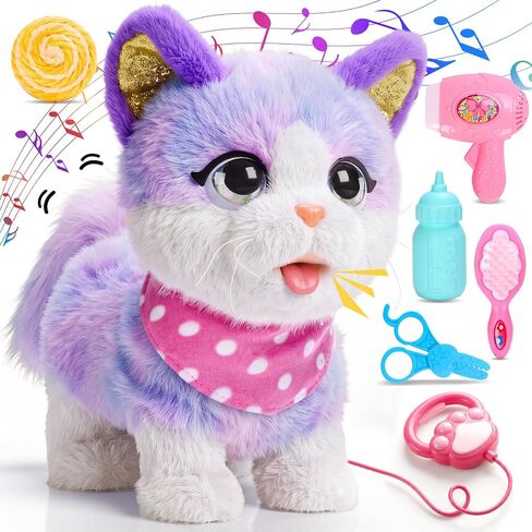 Purple Interactive Walking Cat Toy for Kids, Realistic Talking Singing Pet in Kuwait