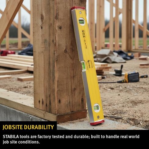 Stabila 37816 مجموعة مستوى شعاع صندوق الألومنيوم 48 بوصة و16 بوصة، أصفر in Kuwait