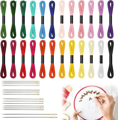24 Skeins Sashiko Thread, 16 Pcs Sashiko Needles in Kuwait