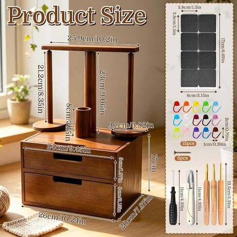 SPOKKI Magnetic Yarn Holder for Crocheting with 2-Layer Storage in Saudi Arabia