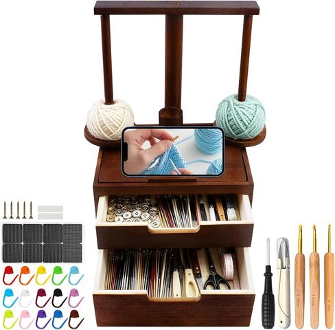 SPOKKI Magnetic Yarn Holder for Crocheting with 2-Layer Storage in Saudi Arabia