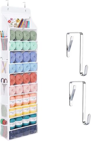 Yarn Storage Organizer, Over the Door Organizer, 5 Front Pockets in Kuwait