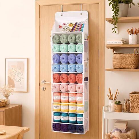 Yarn Storage Organizer, Over the Door Organizer, 5 Front Pockets in Kuwait