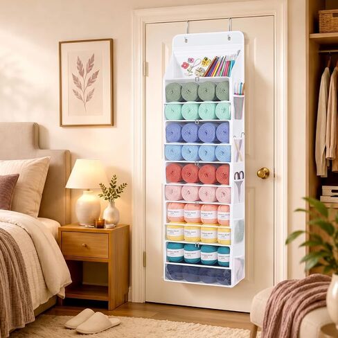 Yarn Storage Organizer, Over the Door Organizer, 5 Front Pockets in Kuwait