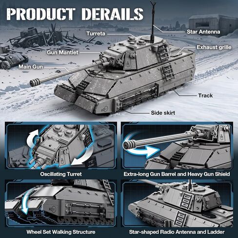 Reobrix Taschenratte Building Blocks Tank Model, Collectible Military Kit in Kuwait