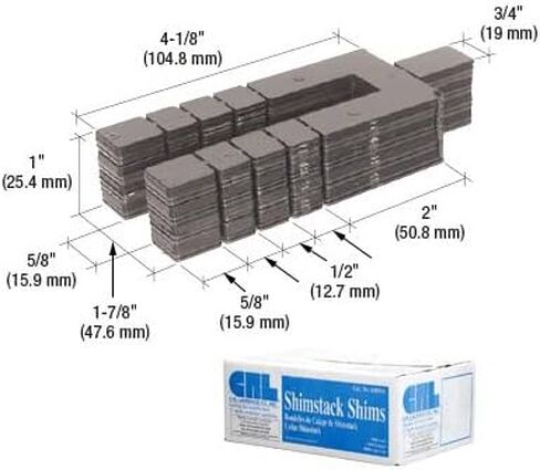 حشوات Shimstack مقاس 1/16 بوصة × 3-1/2 بوصة من CRL - علبة بها 1000 قطعة in Kuwait
