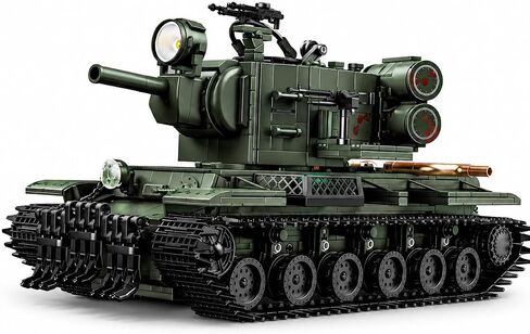 Military Tank Building Set for Adults, 2235-Piece KV-2 Heavy Tank Model Kit, Detailed Armored Vehicle Building Blocks with Rotating Turret, Large Military Display Model for Collectors, Ages 14+ in Kuwait
