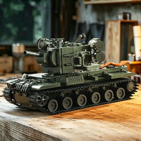 Military Tank Building Set for Adults, 2235-Piece KV-2 Heavy Tank Model Kit, Detailed Armored Vehicle Building Blocks with Rotating Turret, Large Military Display Model for Collectors, Ages 14+ in Kuwait