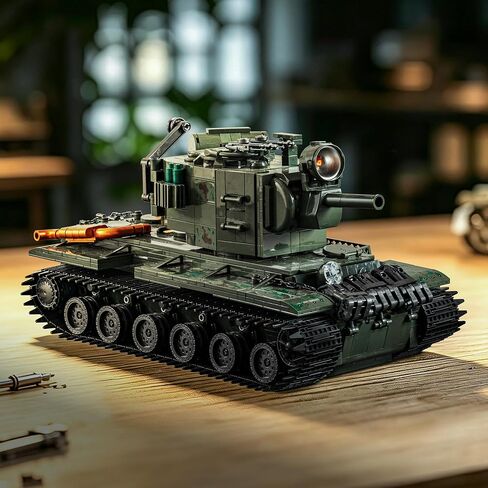 Military Tank Building Set for Adults, 2235-Piece KV-2 Heavy Tank Model Kit, Detailed Armored Vehicle Building Blocks with Rotating Turret, Large Military Display Model for Collectors, Ages 14+ in Kuwait