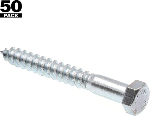 Prime-Line 9056277 Hex Lag Screws, 3/8 In. X 3 In., A307 Grade A Zinc Plated Steel (50 Pack) in Kuwait