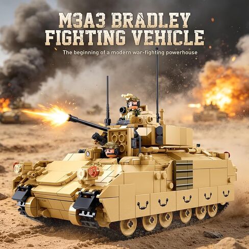 Sluban M3A3 Bradley Infantry Fighting Vehicle Building Blocks Set, 905 PCS Military Armored Vehicle Model Kit, Bradley Tank Building Kit Construction Toy Gift for Adults in Kuwait