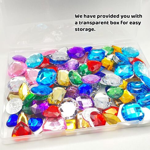 MUXGOA 120 Pcs 1" Rhinestone for Crafting,12 Different Shapes Assorted Colorful Jewels for Crafting Stick-On Gems for Crafts Party Decoration Accessories in Kuwait